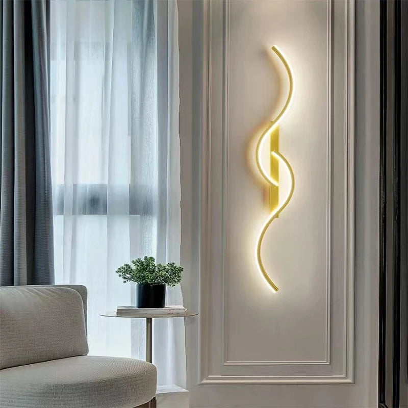Modern Minimalist LED Wall Lamp – Long Strip Bedside Light Fixture for Bedroom, Living Room, and Indoor Decoration