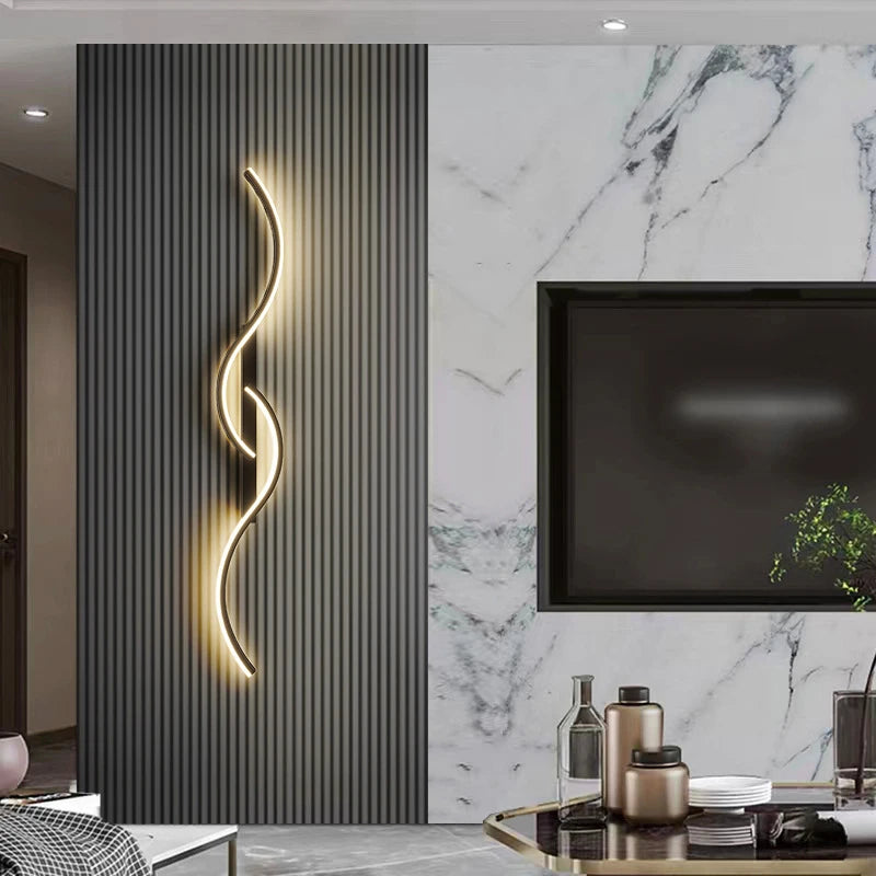 Modern Minimalist LED Wall Lamp – Long Strip Bedside Light Fixture for Bedroom, Living Room, and Indoor Decoration
